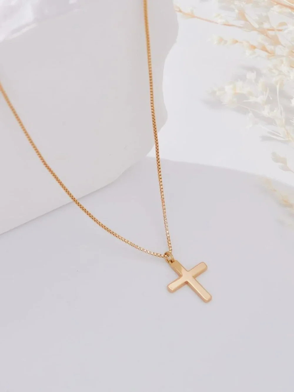 Easter Basket Stuffer Cross Necklace for Women Girls, Dainty 14K Gold Silver Pla - Picture 5 of 6